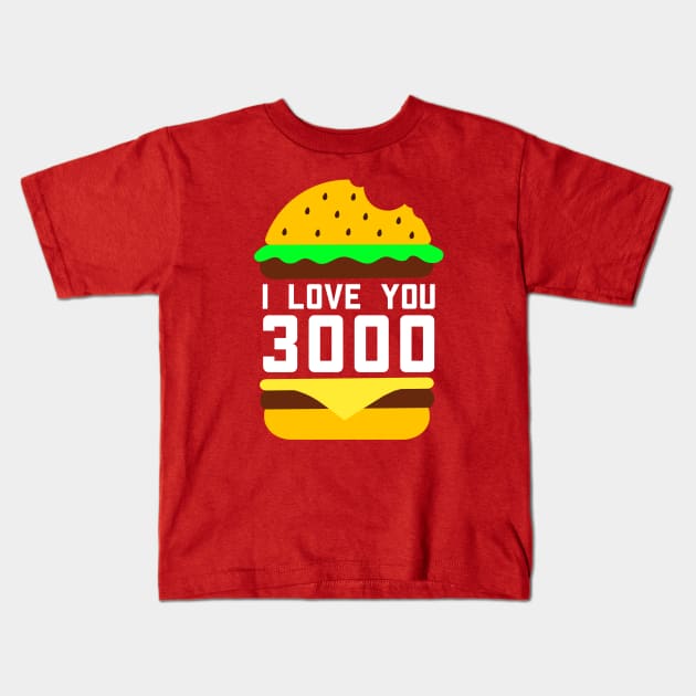 Cheeseburger I Love You 3000 Kids T-Shirt by teresacold